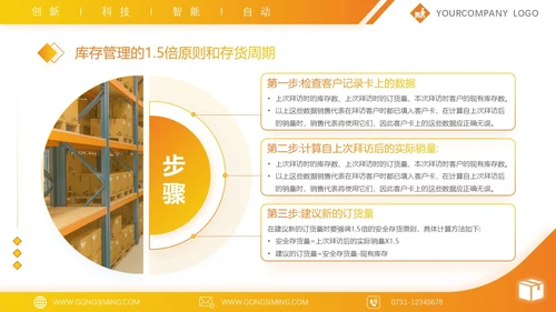 黄色简约高端商务公司库存管理培训汇报PPT模板