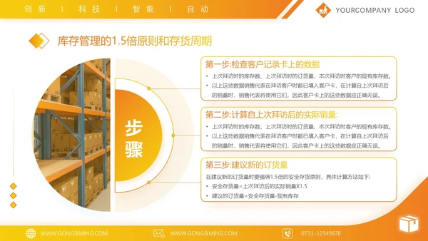 黄色简约高端商务公司库存管理培训汇报PPT模板