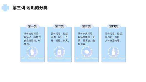 蓝色简约风保洁员安全专业知识培训保洁培训PPT模板