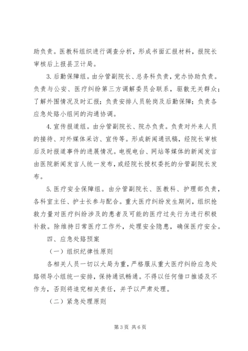 重大医疗纠纷事件应急处置预案 (3).docx