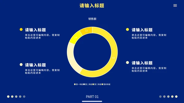 蓝黄极简高级商务工作汇报PPT模板