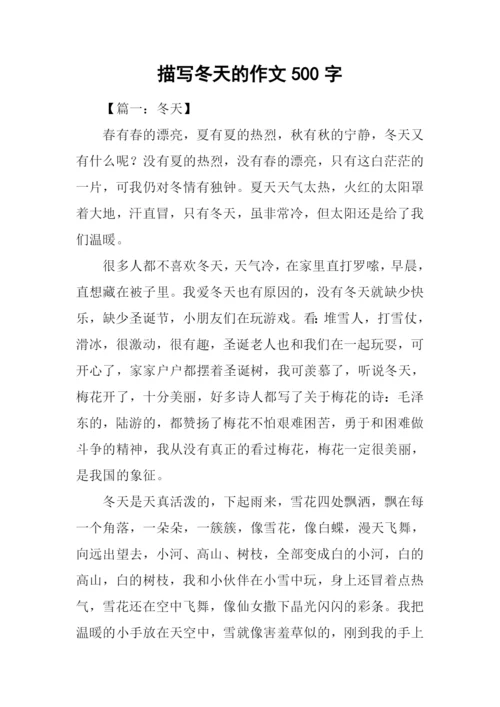 描写冬天的作文500字.docx