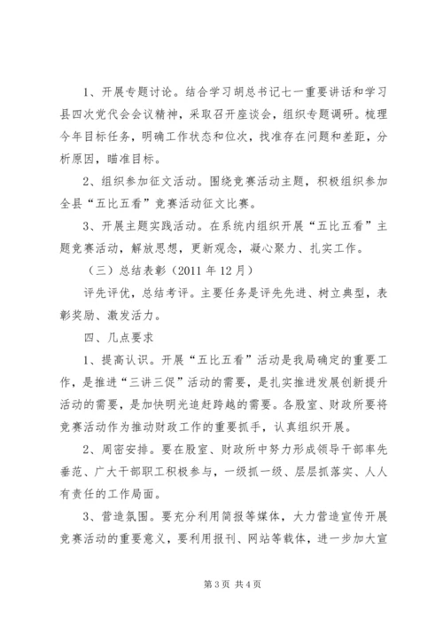 财政局五比五看实施方案.docx