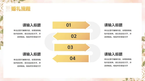 简约高级奢华清新花卉婚礼策划PPT模板