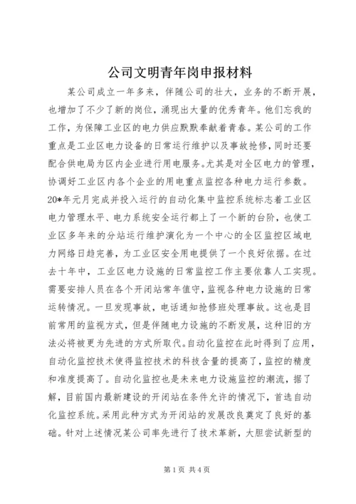 公司文明青年岗申报材料 (2).docx