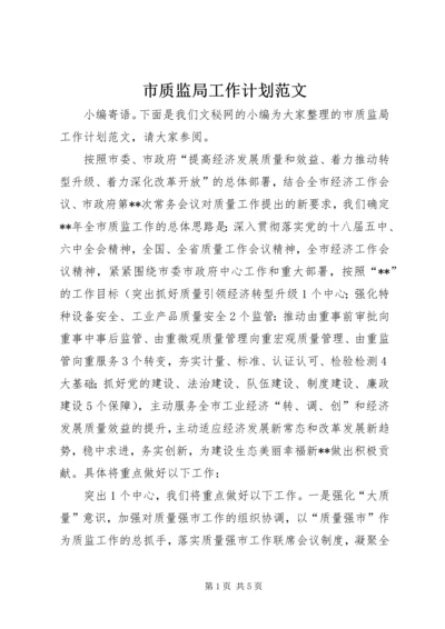 市质监局工作计划范文.docx