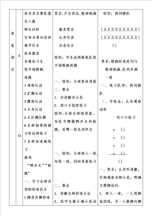 足球模块一教学设计课时4