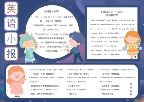 学生英语阅读小报word模板
