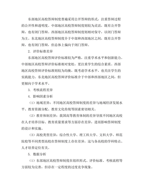 不同地区高校答辩制度的比较研究