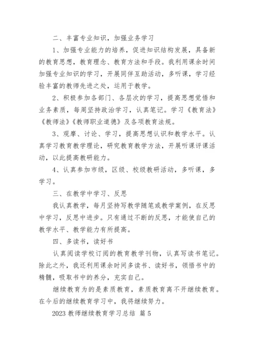 2023教师继续教育学习总结.docx