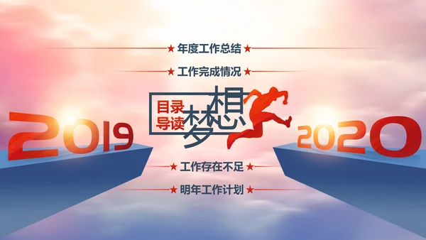 跨越2020新年计划年终总结述职报告PPT