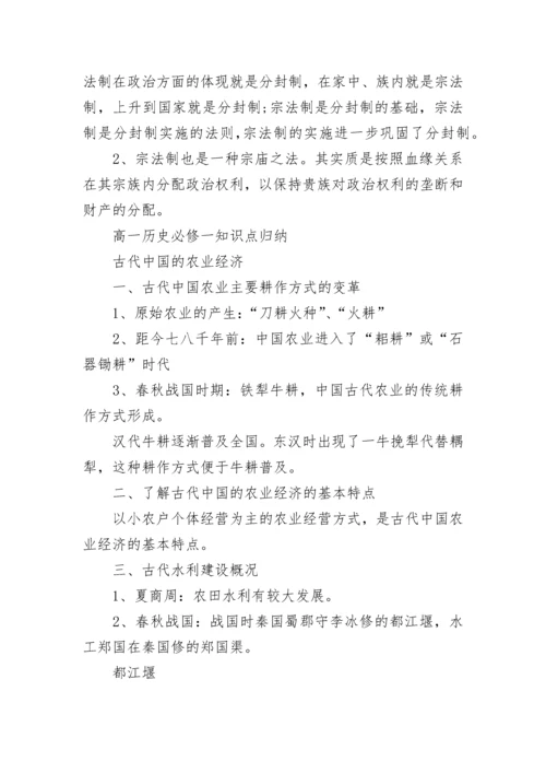 人教版高一历史必修一知识点归纳.docx