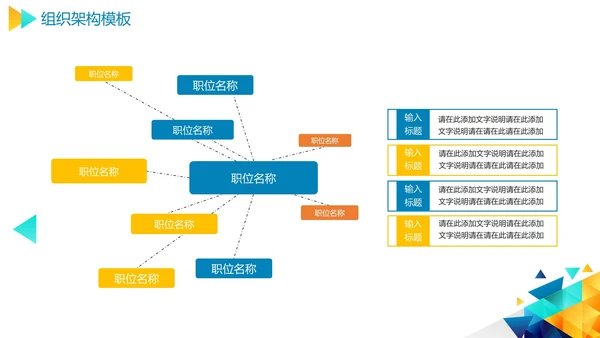 几何彩色企业组织架构图合集PPT模板