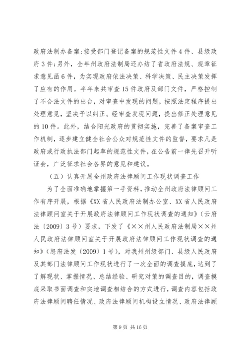 法制局上半年工作总结及下半年工作计划.docx