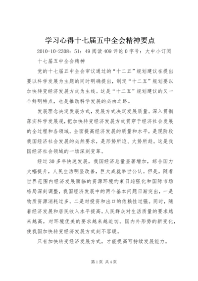 学习心得十七届五中全会精神要点.docx