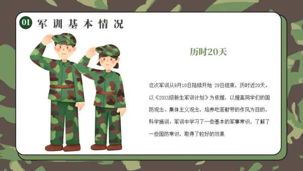 学生军训总结通用PPT模板