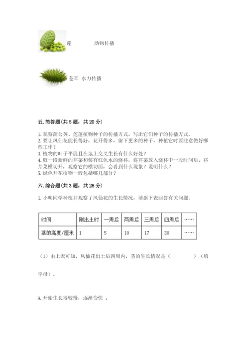 教科版科学四年级下册第一单元《植物的生长变化》测试卷精品（基础题）.docx