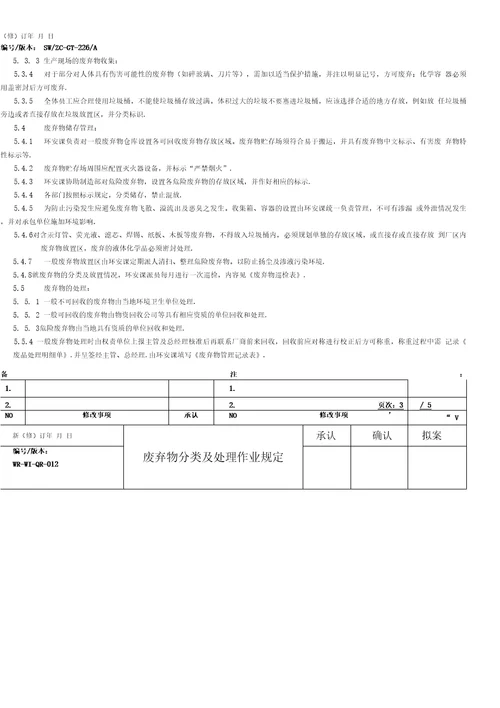 企业废弃物分类及处理作业规定