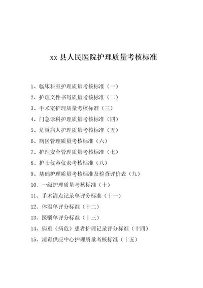 2015年护理质量考核标准共31页