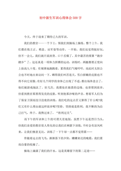 初中新生军训心得体会500字（一）.docx