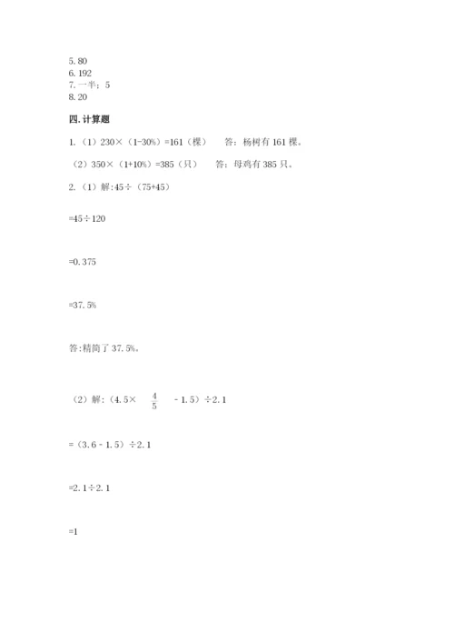北京版六年级下册数学期中测试卷精品（有一套）.docx