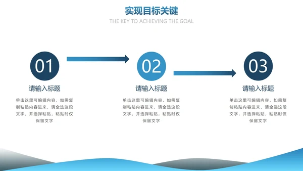 蓝色极简白底渐变总结汇报述职PPT模板