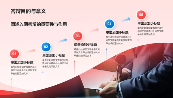 红色党政风入团答辩PPT模板
