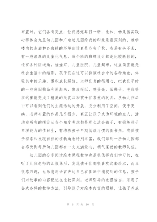 幼儿园暑假实习心得5篇.docx