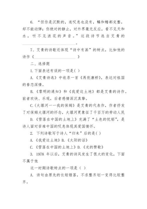 艾青诗选中考知识点整理最新.docx