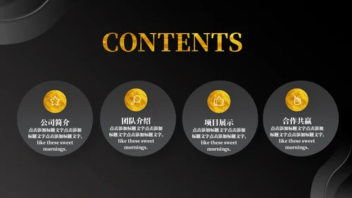 黑金质感商务计划书通用PPT模板