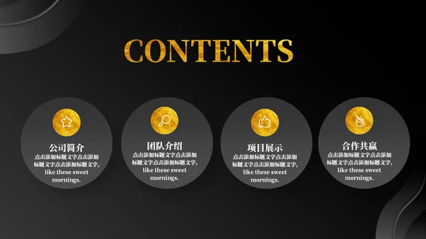 黑金质感商务计划书通用PPT模板