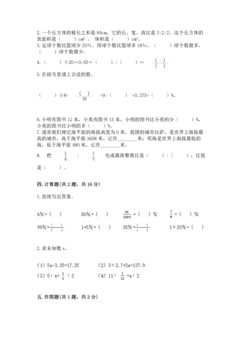 小学六年级下册数学期末测试卷附参考答案（预热题）.docx