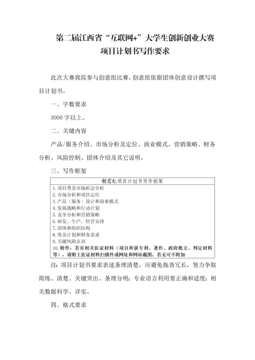 互联网比赛专题计划书格式模板.docx