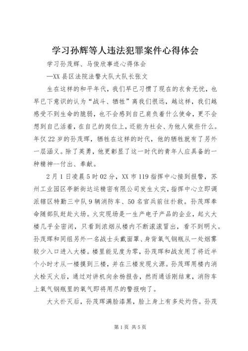 学习孙辉等人违法犯罪案件心得体会_1 (4).docx