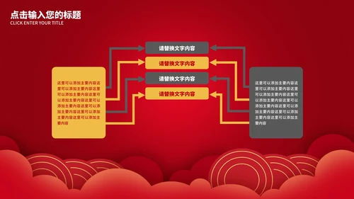 红色中国风企业宣传PPT模板