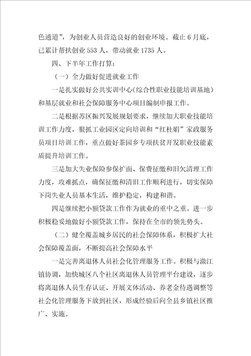 县人力资源和社会保障局工作总结