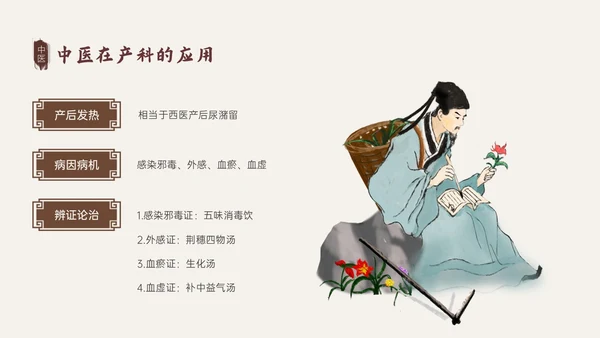 褐色古风中医与妇产科培训PPT模板
