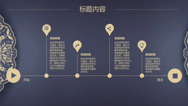 高档欧式复古花纹PPT动态模板