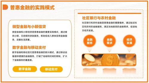 橙色商务风毕业答辩PPT模板_金融科技与普惠金融PPT模板