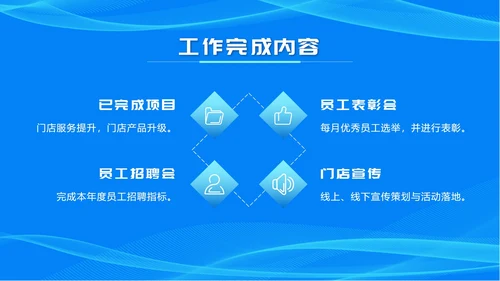 蓝色商务述职报告ppt模板