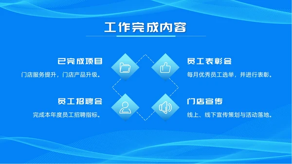 蓝色商务述职报告ppt模板