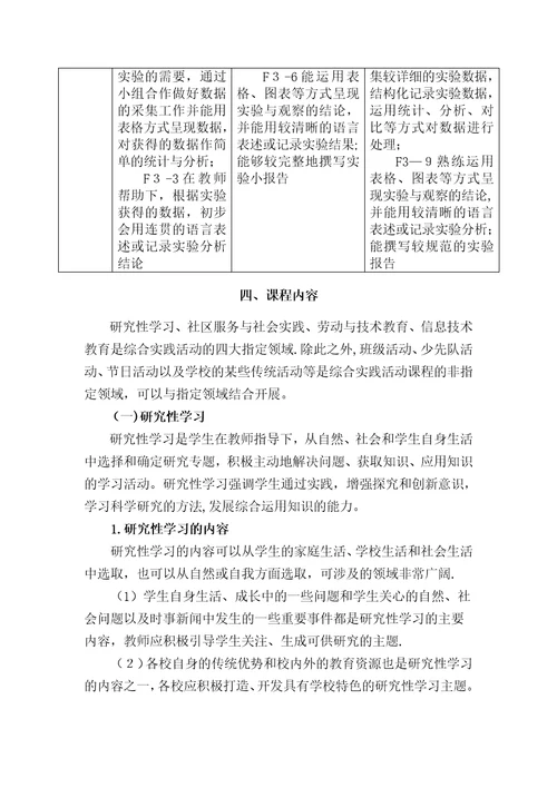 江苏省综合实践活动课程纲要