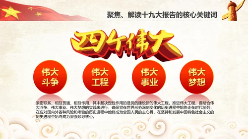 学习贯彻落实十九大报告精神PPT模板课件