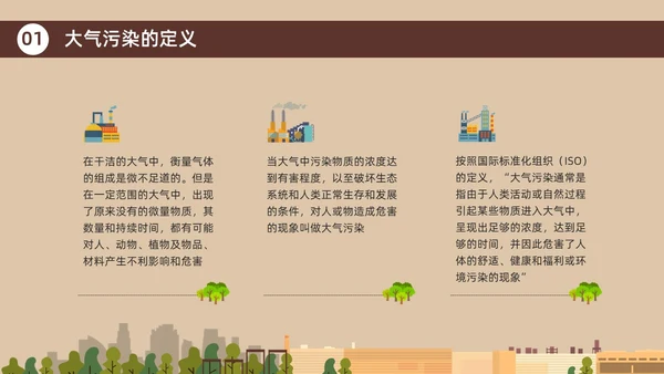 咖啡色棕色大气污染环境保护环保宣传PPT世界环境日