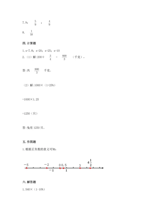 北师大版六年级下册数学期末测试卷精品【考试直接用】.docx