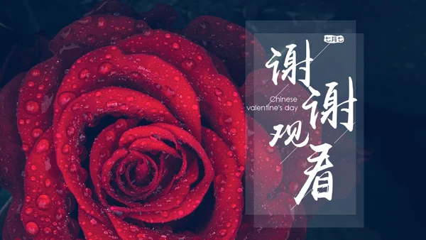 红玫瑰七夕情人节通用PPT模板