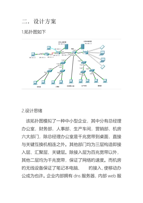 基于思科的计算机网络课程设计.docx