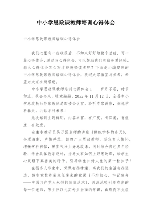 中小学思政课教师培训心得体会.docx