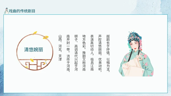 京剧走进传统戏曲人物动态通用PPT模板
