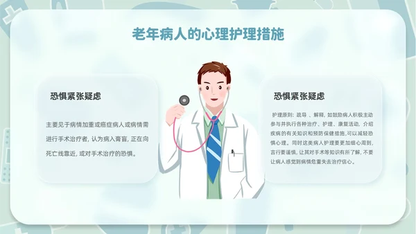 毛玻璃风老年患者护理医疗课件护理查房PPT模板